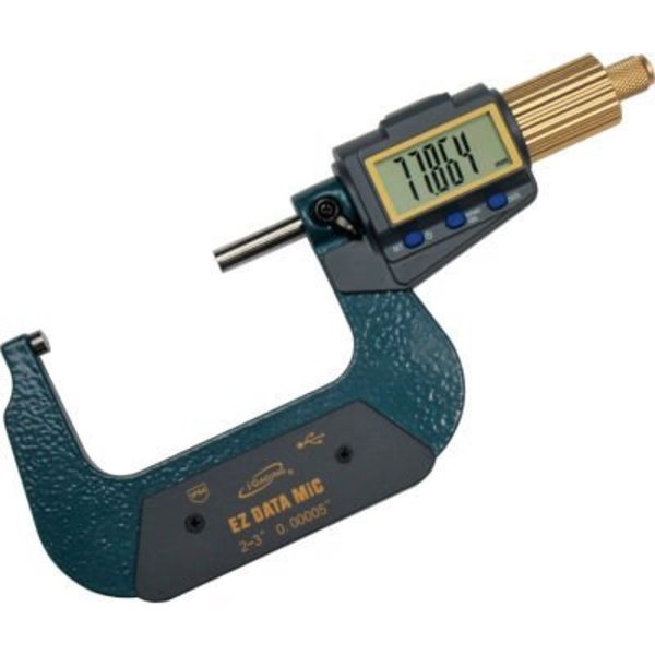 International Precision Instruments iGAGING Large Display Digital Micrometer, IP54, Range 2-3in/50-75mm, Bluetooth Capable 35-054-U03